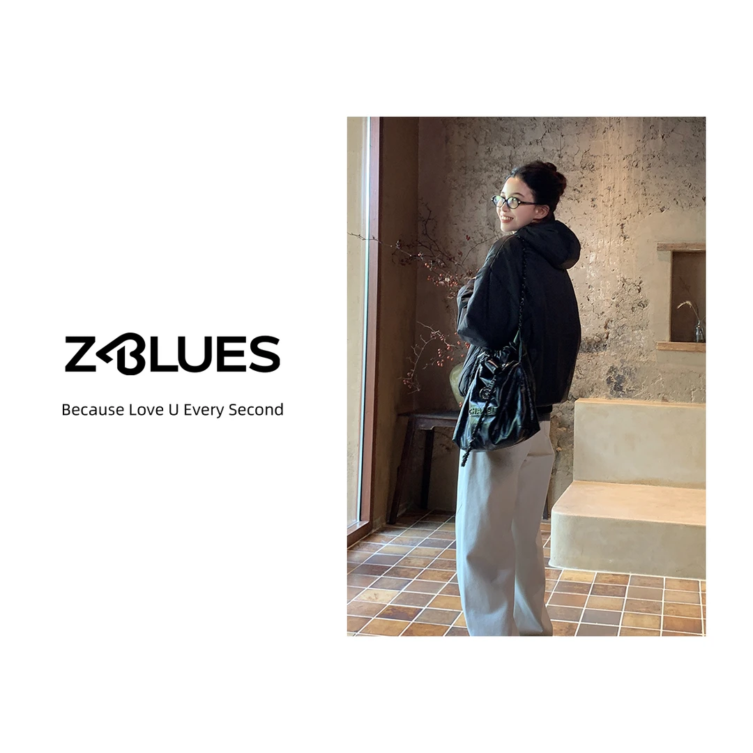 Z.blues【花园早茶】半拉链套头连帽保暖ym填充⻜⾏服外套YZYQ0807