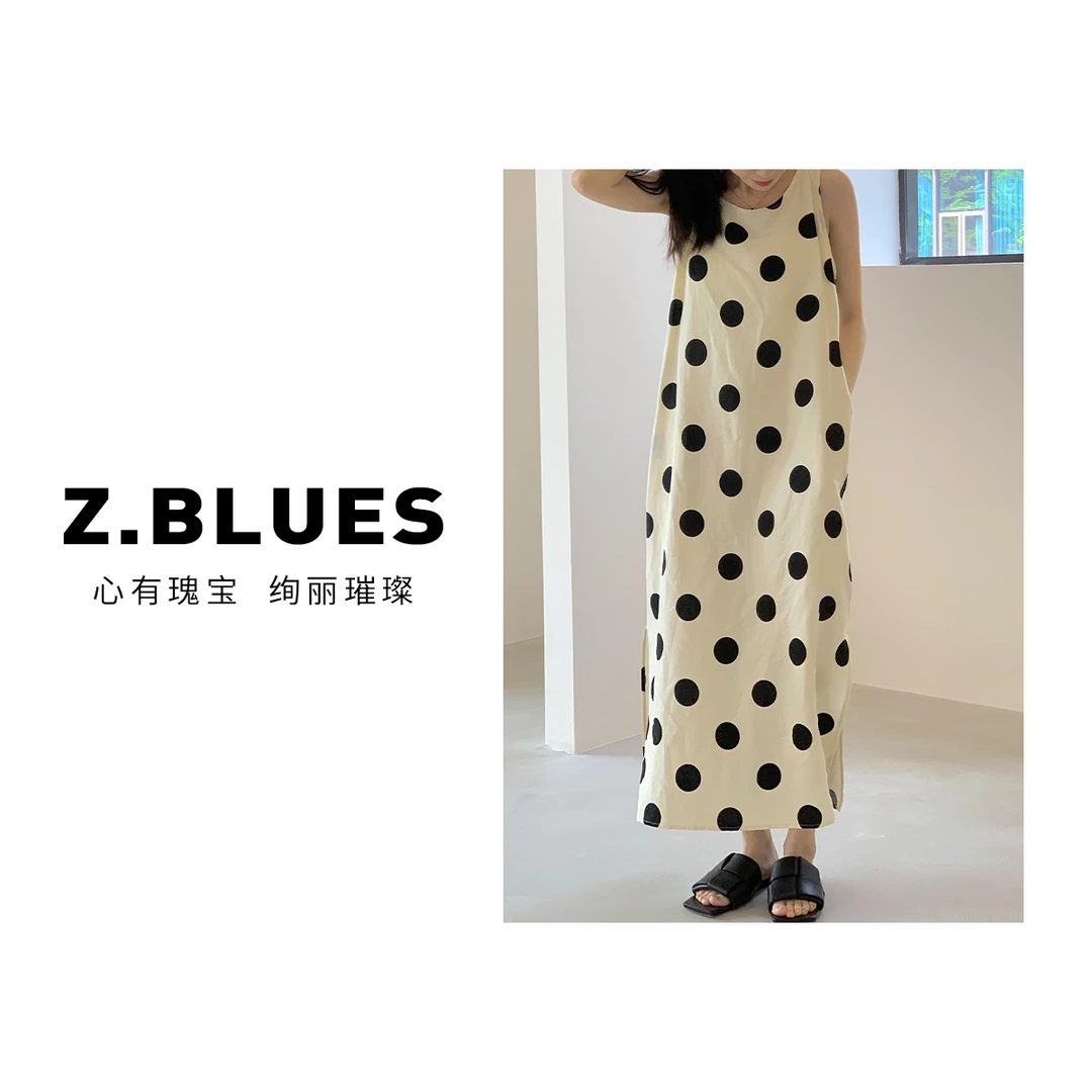 Z.blues【夏日点点】小众设计款高腰显瘦波点连衣裙YZTEA3155