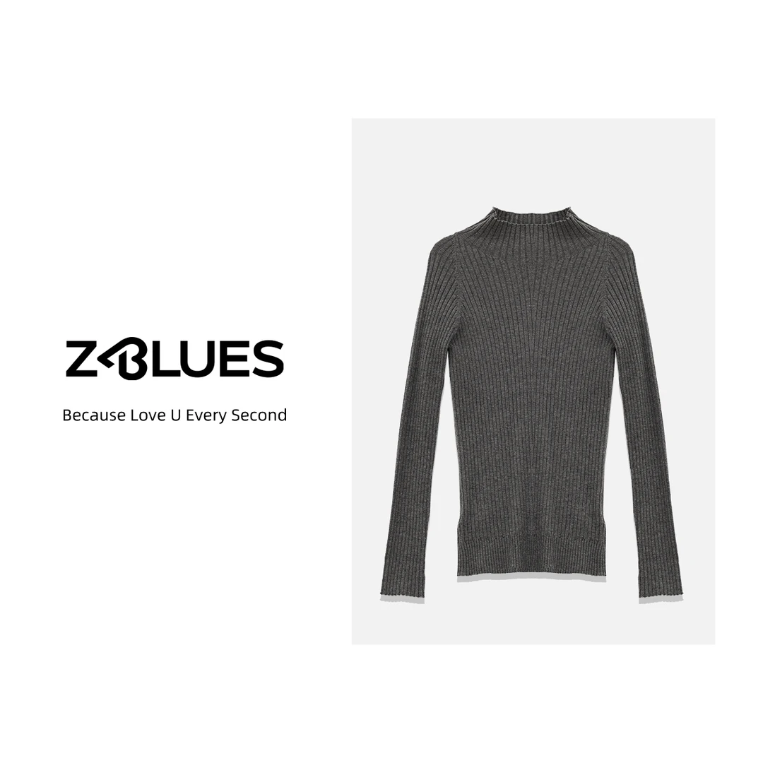 Z.blues【午后小憩】秋冬针织打底衫女百搭半高领毛衣YZQSHA388