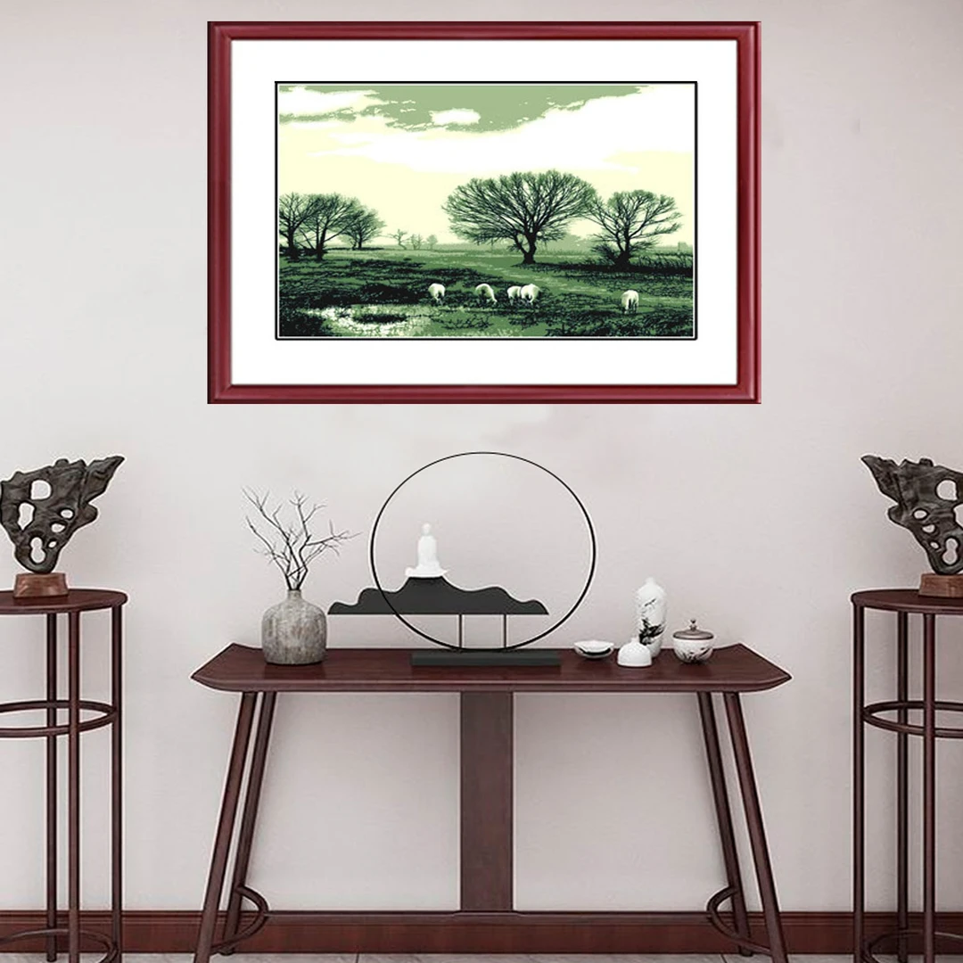 蔚县手工剪纸装饰画挂画墙画多层套色剪纸画芯工艺品