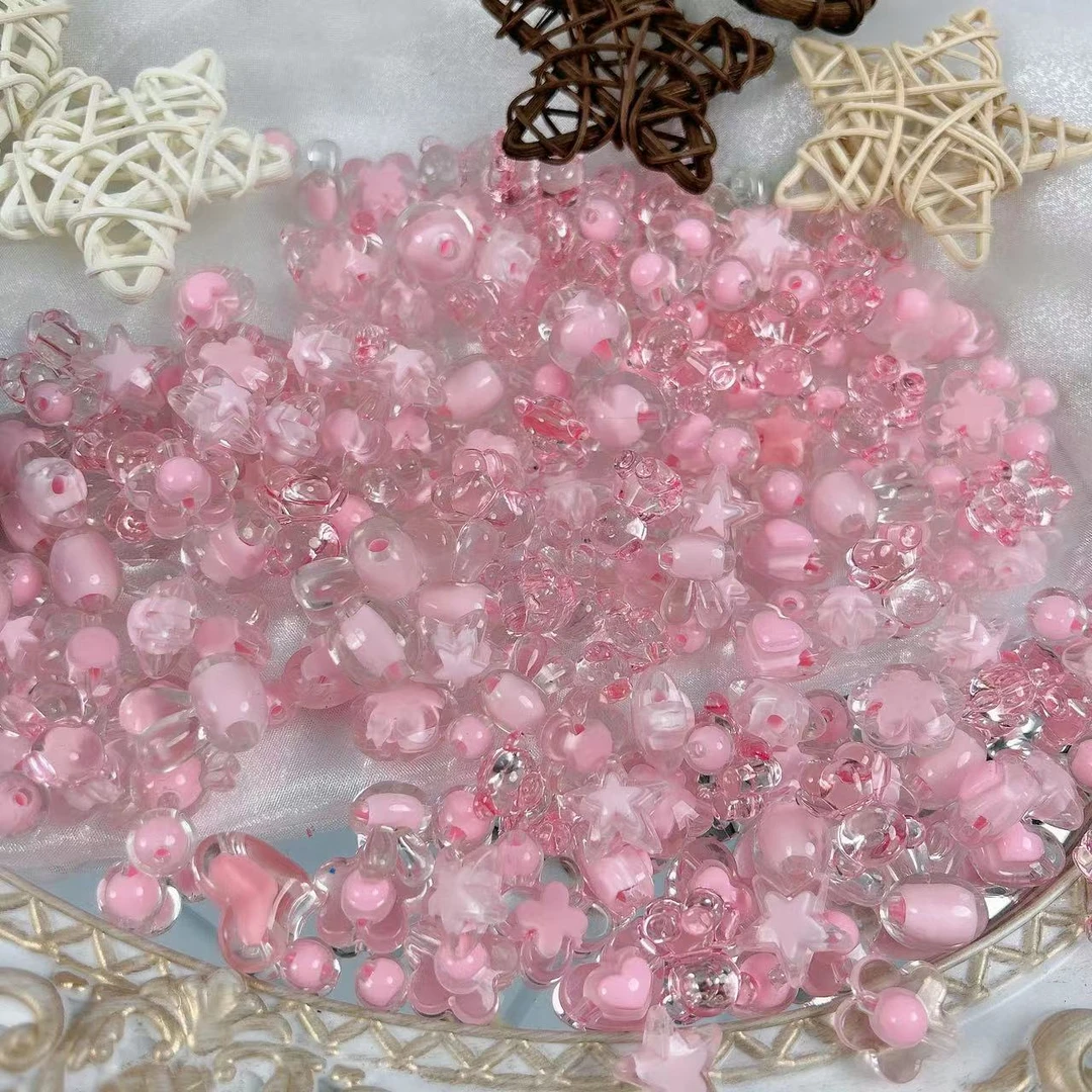 冰晶透亮手工diy创意串珠搭配首饰手机链手链串珠亚克力ins