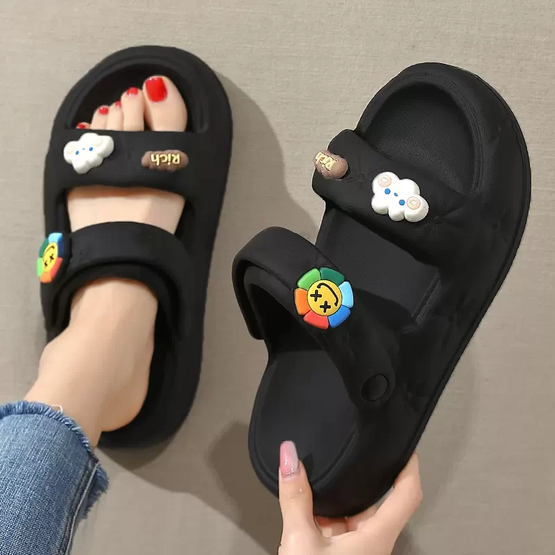 踩屎感拖鞋女士夏季外穿防滑网红2025年新款沙滩厚底两穿凉鞋女款