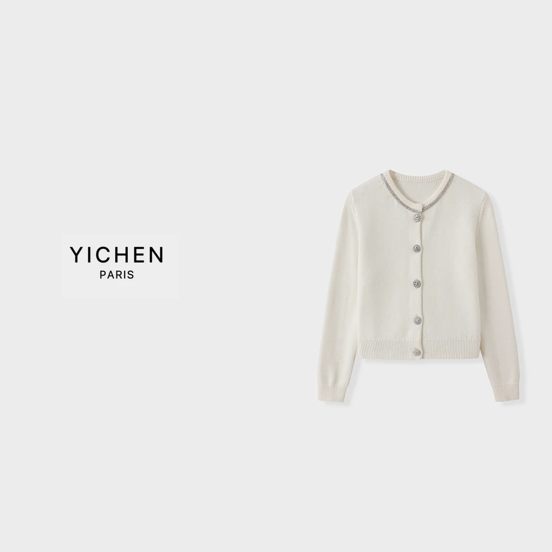 YC 白月光重工钉钻圆领单排扣针织外套-2897