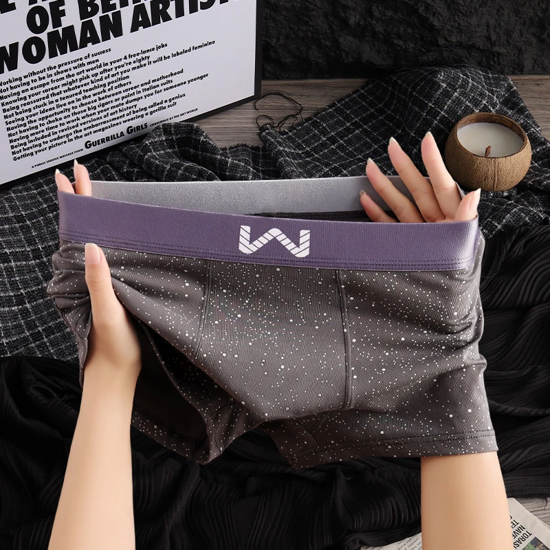 潮流星空男士内裤男棉质运动男生平角裤个性舒适底裤男款四角短裤