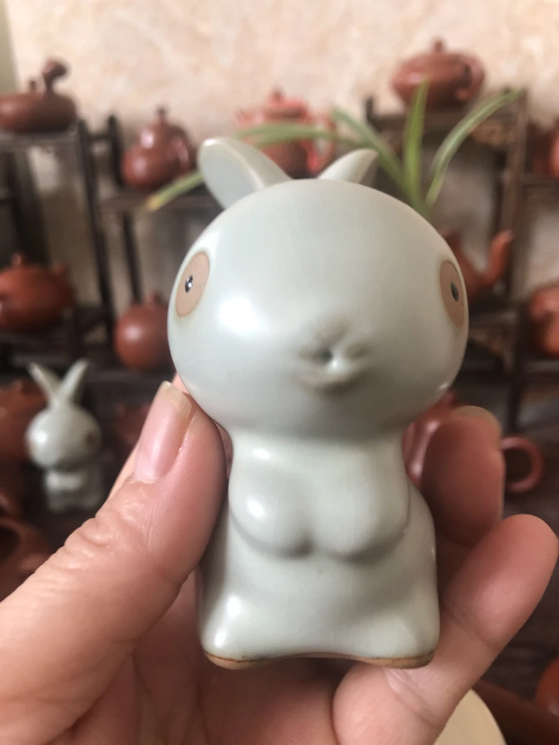 美到家汝窑茶宠 尺寸：直径8cm高9cm