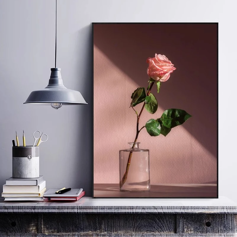 【东方画廊】现代简约小清新文艺温馨治愈装饰画客厅餐厅玫瑰花挂画