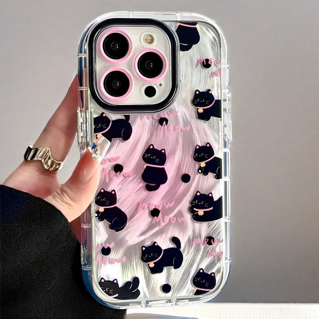 晕染猫咪适用苹果15_14_13_12手机壳华为oppo小米vivo红米女爆款