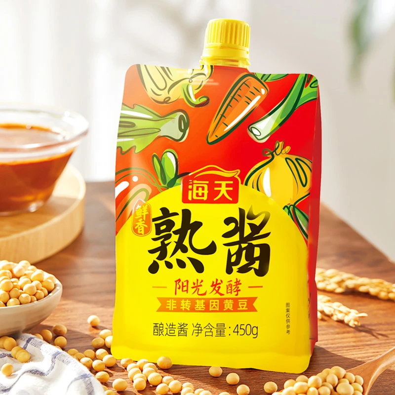【商城】海天鲜香熟酱450g/袋 黄豆发酵东北大酱点蘸馒头大葱卷饼