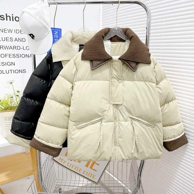 冬季新款女童冲锋衣外套休闲宽松洋气保暖潮童外套zb3951简约童品