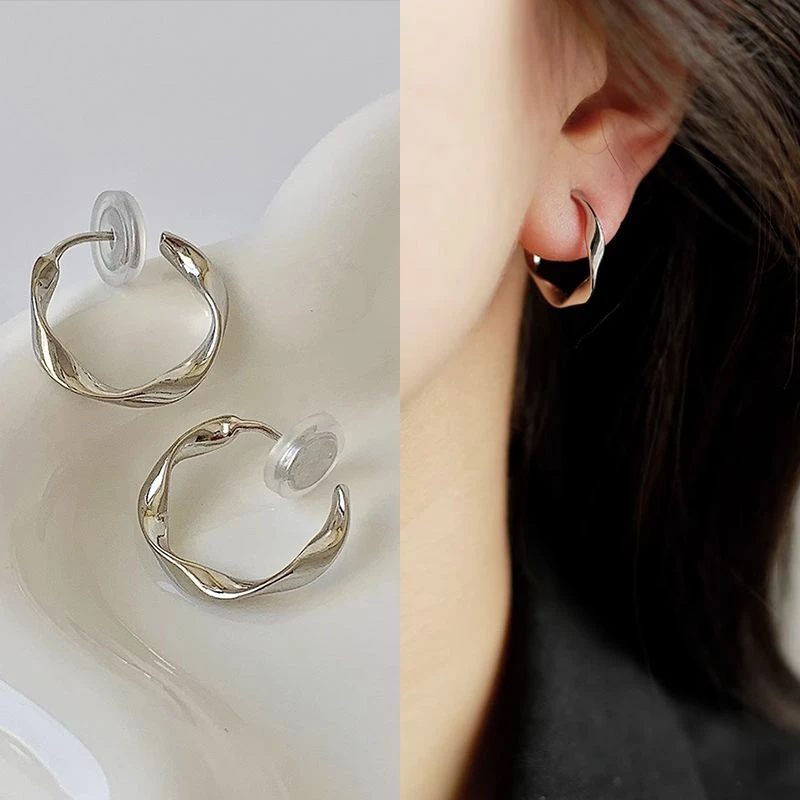 铜合金耳饰 复古港风耳夹无耳洞女新款圆圈耳饰气质高级感法式蚊