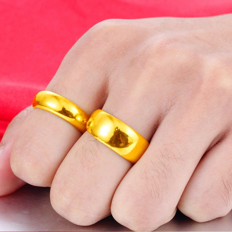 合金戒指 卡八闭口光面素圈时尚高级感款情侣男戒对戒指环首饰