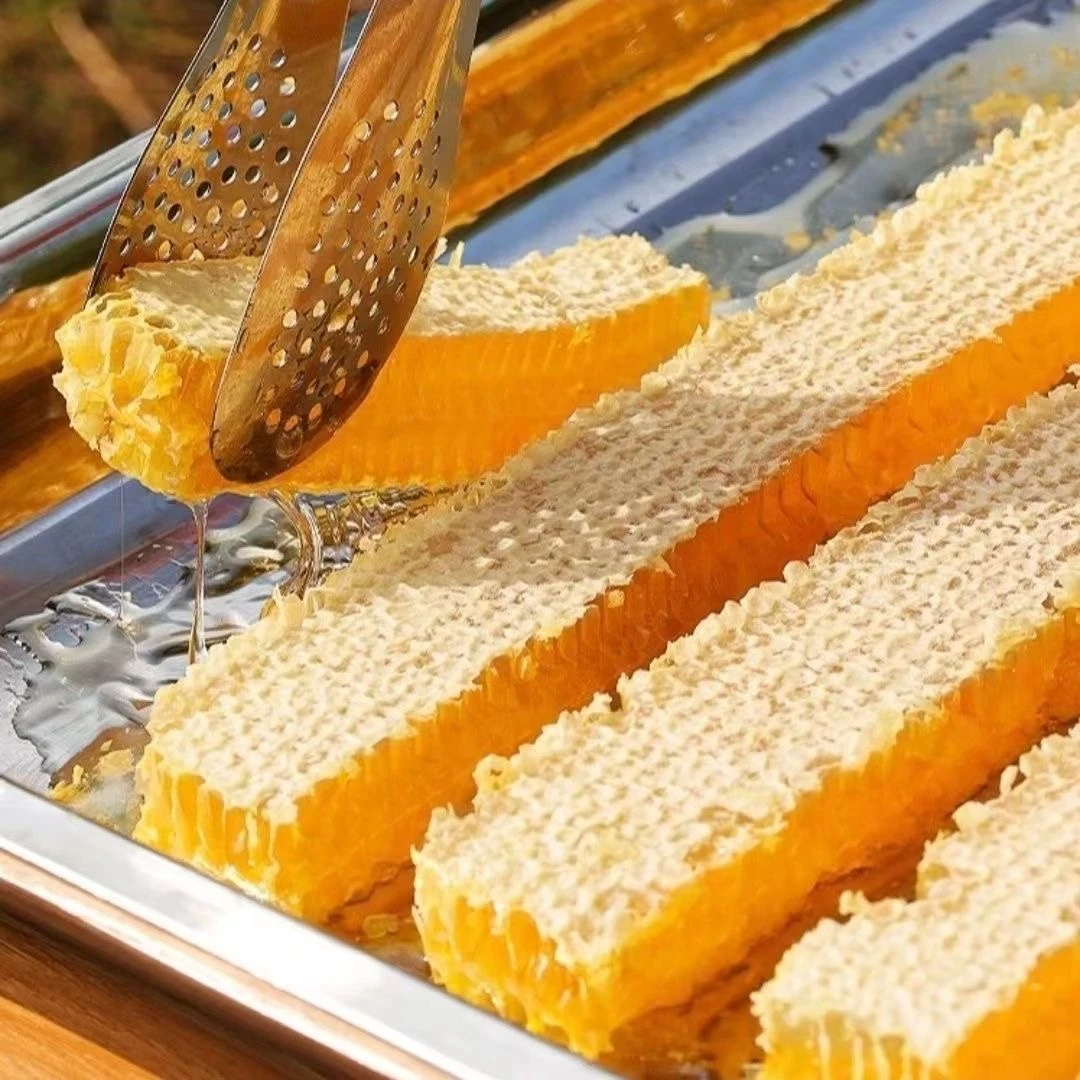新疆伊犁纯天然现切成熟蜂巢蜜整块嚼着吃的蜂巢蜜农家自产党籍品
