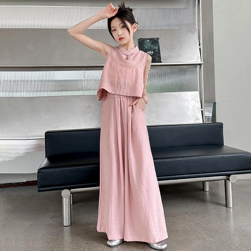 女童夏装裙裤套装2025新款大童夏季短袖儿童夏天宽松阔腿裤两件套