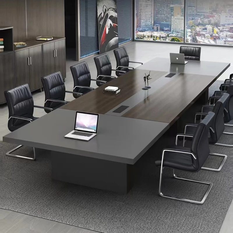 大型会议桌简约现代办公长桌子会议室长方形培训会客洽谈桌椅组合