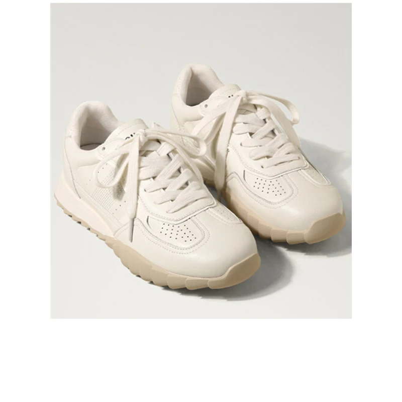 法国TOUCH MISS轻奢复古德训鞋女新款夏季厚底休闲百搭小白鞋