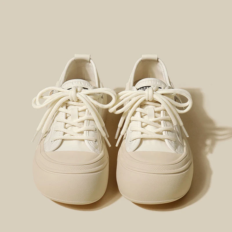 法国TOUCH MISS品牌帆布鞋女夏新款厚底舒适板鞋休闲小白鞋