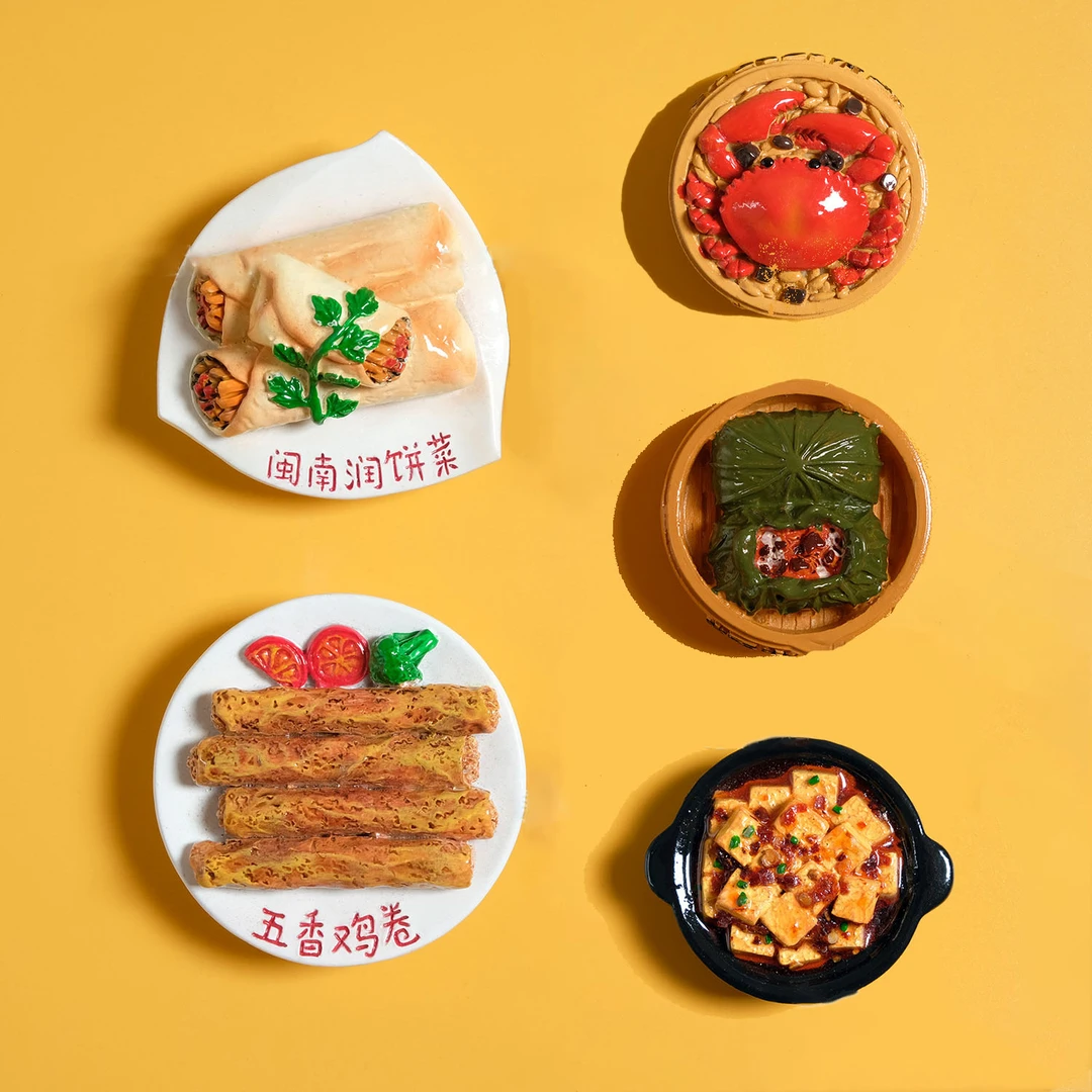 布布家创意带磁铁仿真食玩豆腐煲家居装饰彩色手工树脂磁力冰箱贴