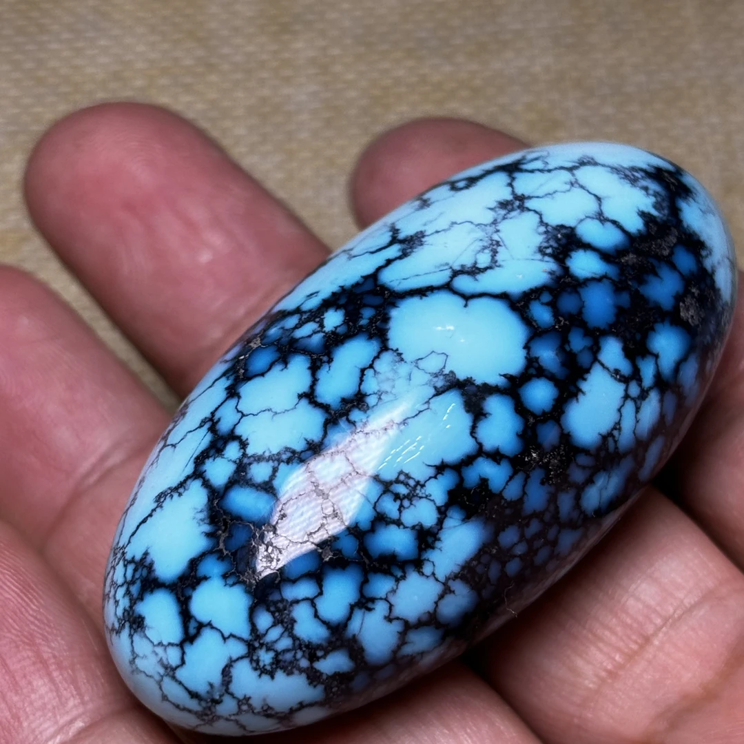 原矿绿松石高瓷乌兰花枣珠55克