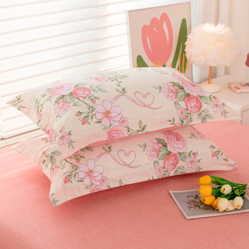 100%棉斜纹一只装全棉纯棉枕头套学生宿舍单人枕套48x74一对装夏