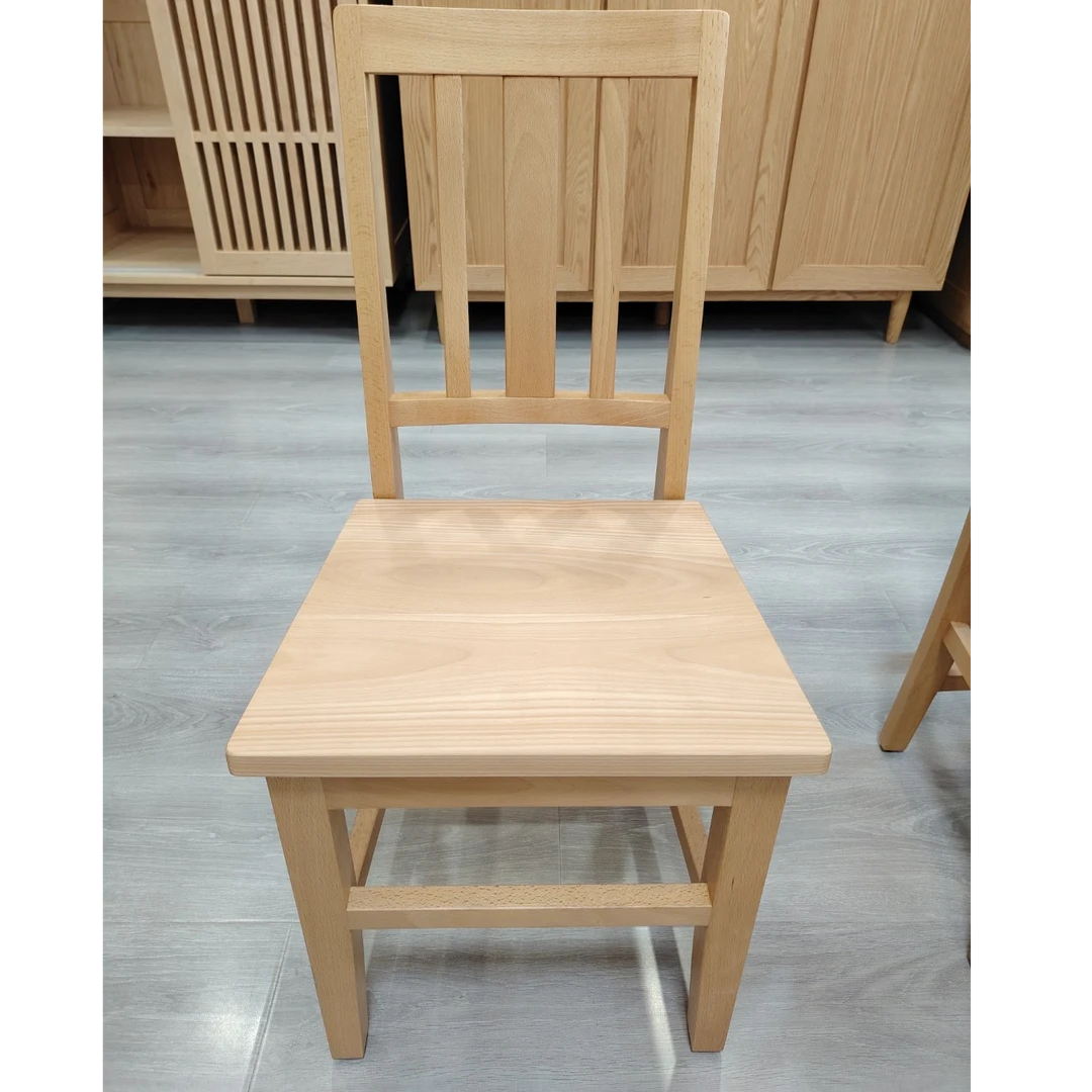 榉木原木餐厅牛角椅餐椅靠背椅书房书椅休闲椅家用简约