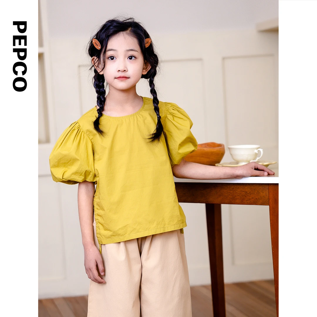 小猪班纳童装夏装新款儿童短袖衬衫中大童女童上衣潮822428109
