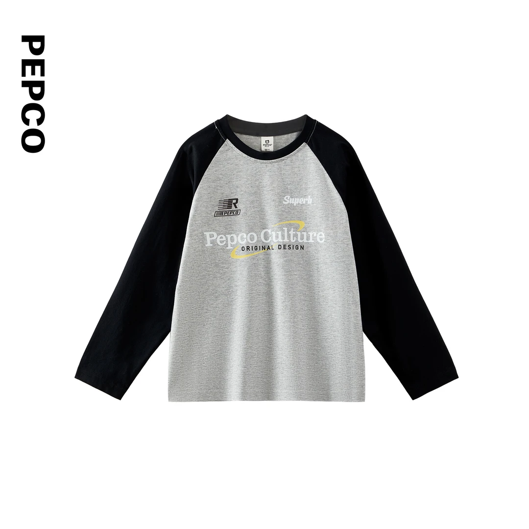 小猪班纳童装秋装新款儿童拼色上衣中大童男童长袖T恤潮Z12430087