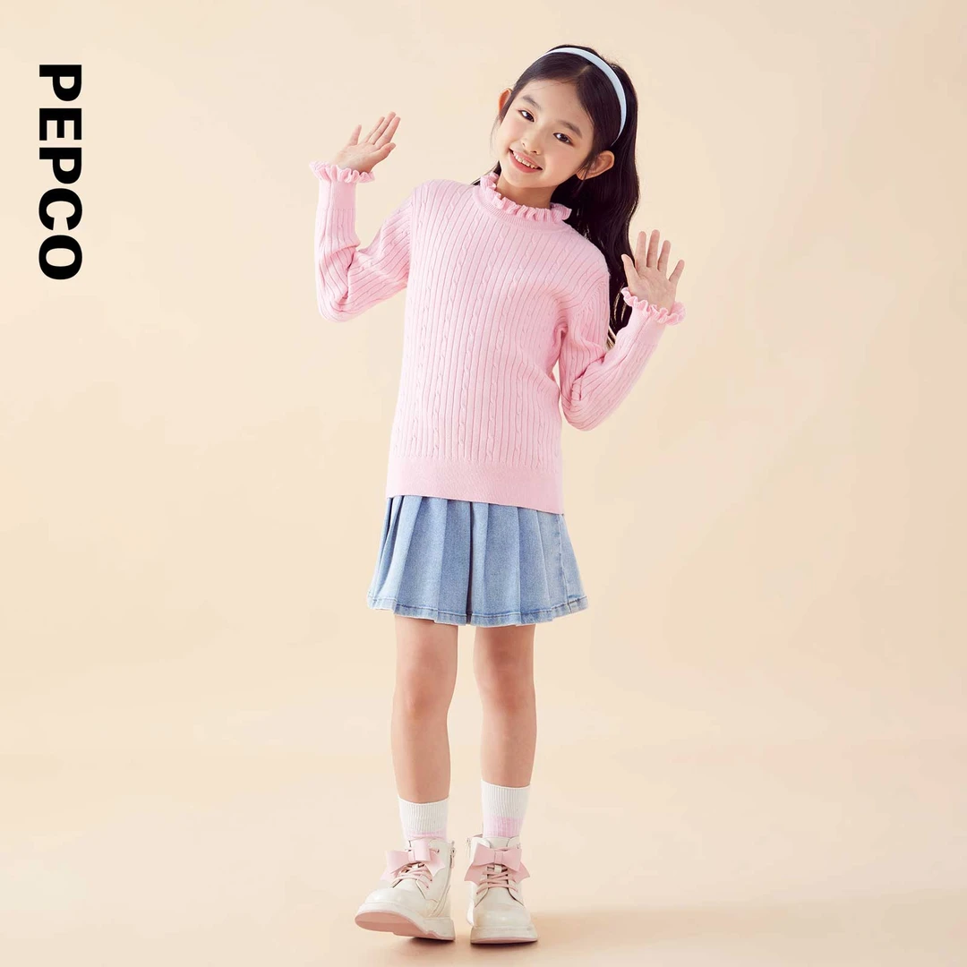 小猪班纳童装秋装新款儿童保暖毛衫中大童女童多色毛衣822334306