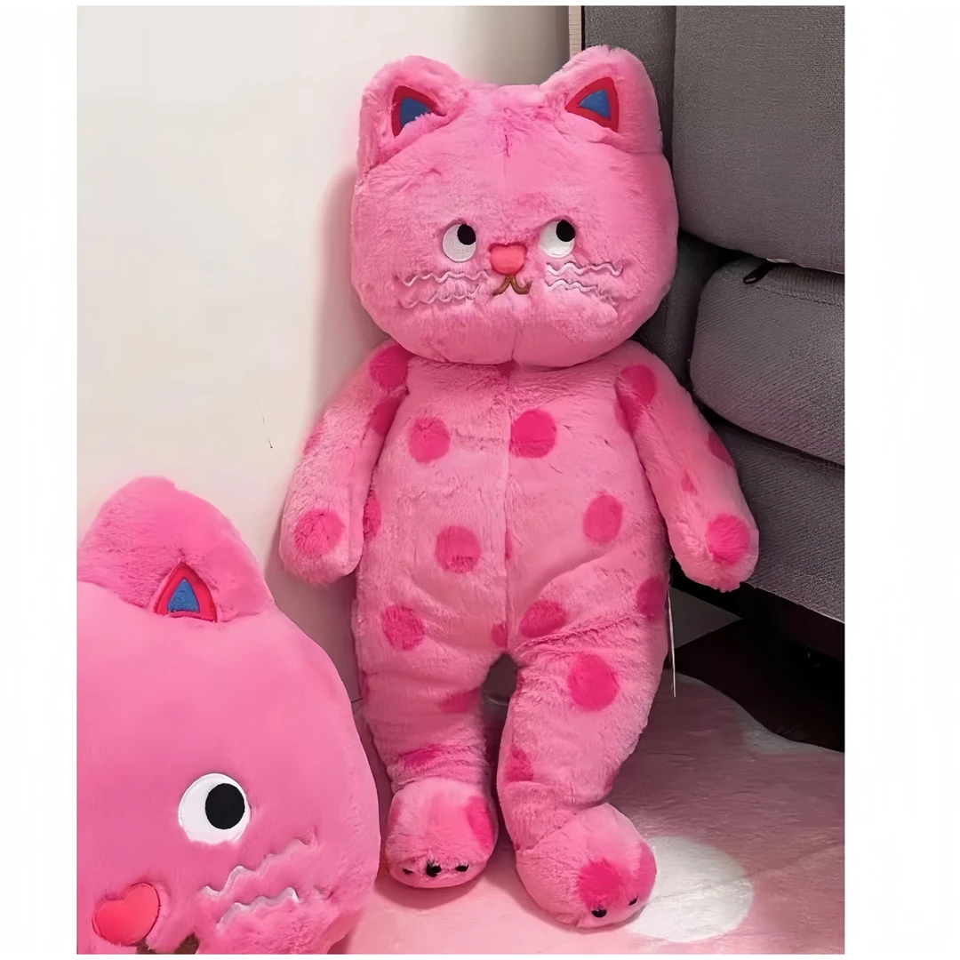 小红薯同款可爱波点猫咪抱枕靠垫抱睡猫公仔毛绒玩偶娃娃靠枕垫子
