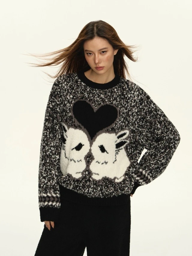 【心动赴约-半边绒】针织半边绒冬季软呼呼套头保暖宽松家居服套装