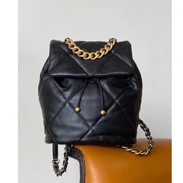 时尚百搭定制羊皮双肩包 xx-9826黑