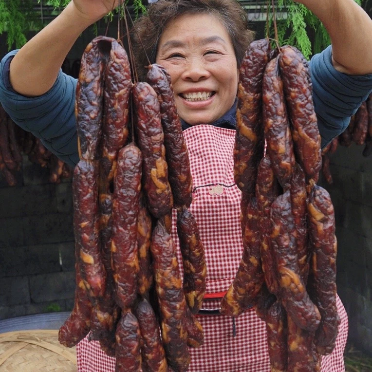 壹叁黔味远菊嬢原味香肠传统烟熏香肠农家正宗特色风味香肠500g