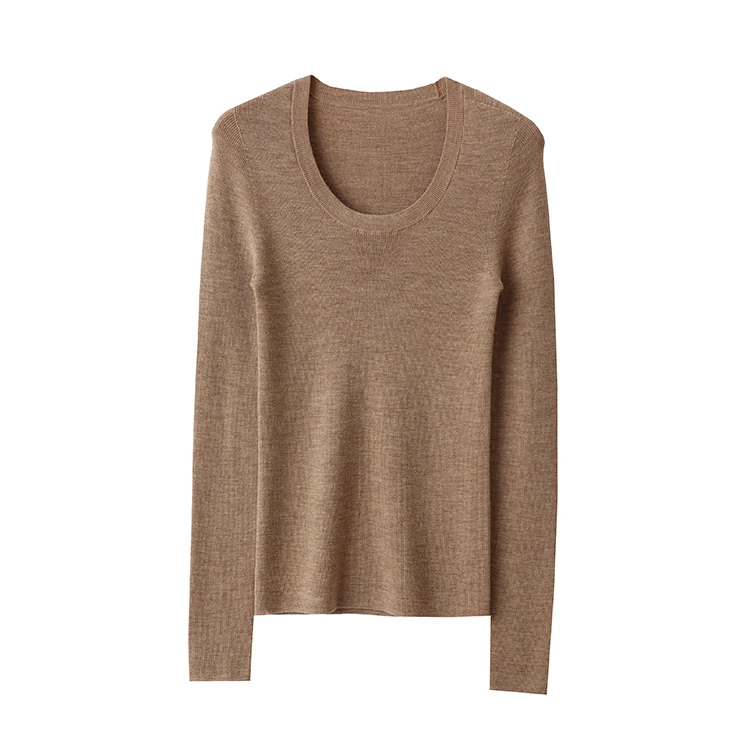 Singularity Me 10S 18206 扬子48支精纺全羊毛U领长袖针织衫