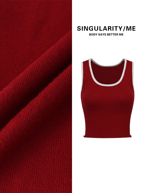 Singularity Me  382【英格兰野莓果】撞色U领背心