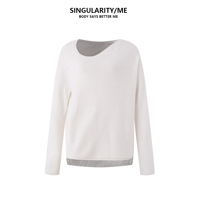 Singularity Me 11S 24179【勾魂领】小众设计感斜领型套头针织衫