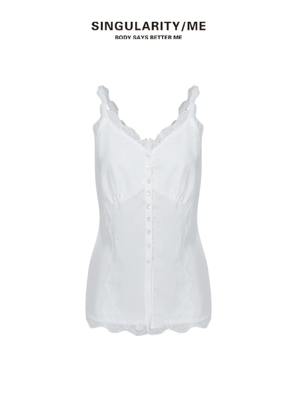 Singularity Me 6990 蕾丝轻薄性感吊带开衫背心