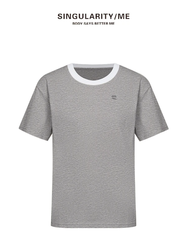 Singularity  Me 4009 蝴蝶装饰小扣圆领休闲T恤