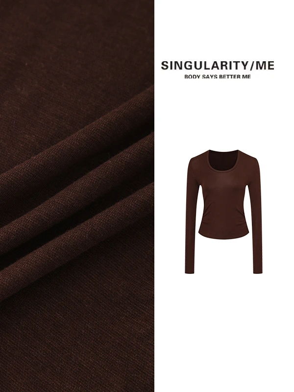 Singularity Me 10S 9031 背后十字缝线捏褶时尚打底衫
