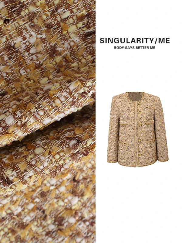 Singularity Me 8S 7062【奢金盛宴系列】华贵精巧金花呢小香风外套
