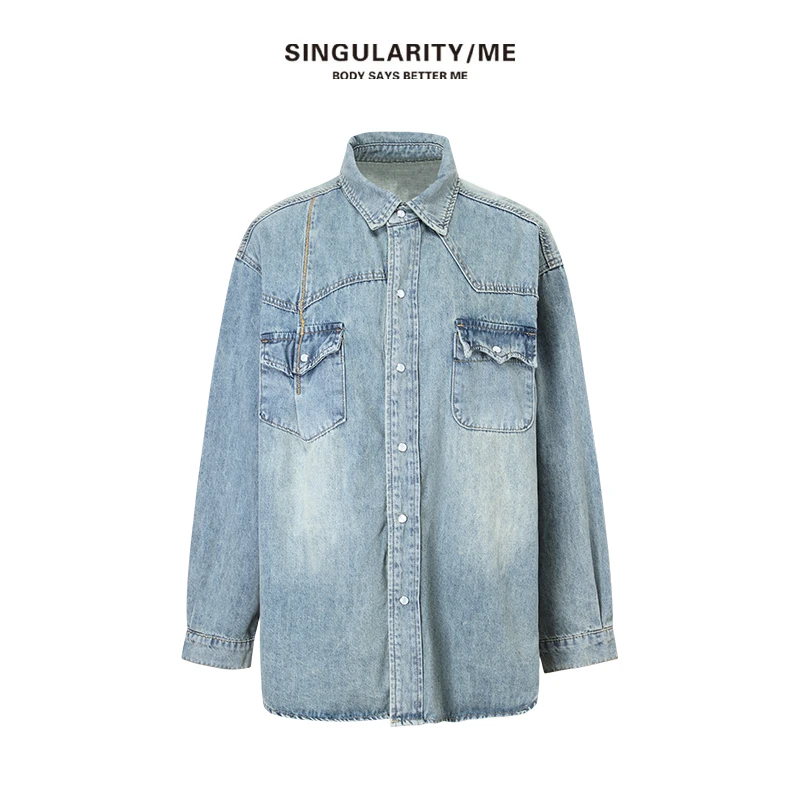 【SINGULARITY ME 】63905 重磅环保水洗廓形牛仔衬衫外套