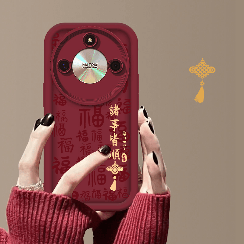 适用于荣耀X50诸事皆顺字符阶梯手机壳全包硅胶防摔软壳