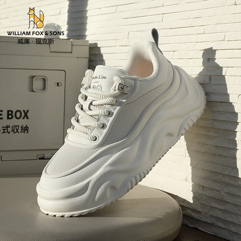 822户外出游厚底新品小白鞋百搭透气潮鞋原创时尚休闲鞋真皮男鞋