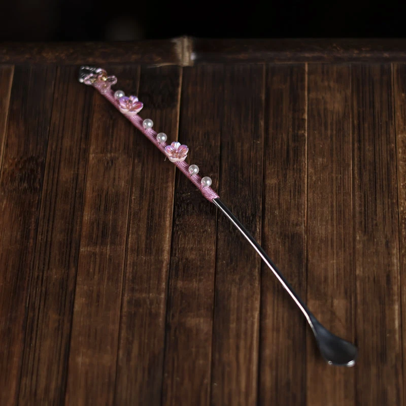 【陶珊居】 素面粉色蝴蝶茶拨（Q4591）