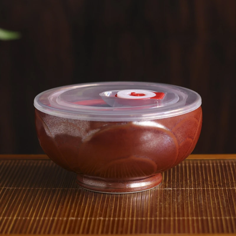 【陶珊居】 红金釉5寸莲花保鲜碗（Q5120）