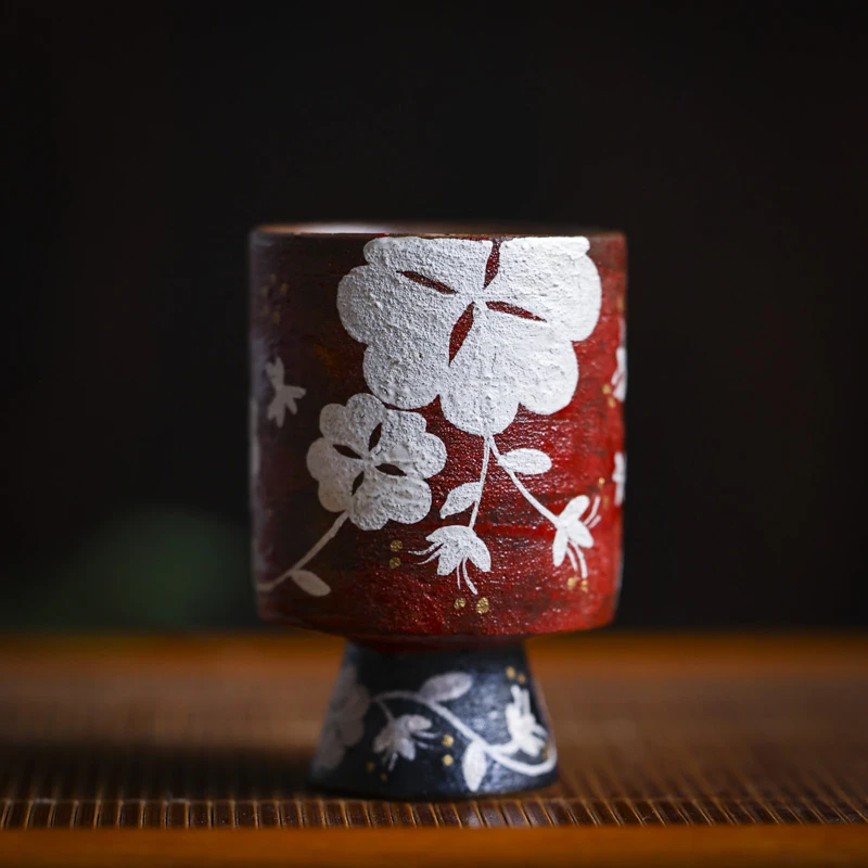 【陶珊居】 炼陶-四叶草-蕉白轩-高足杯-70ml（蕉白S0613）