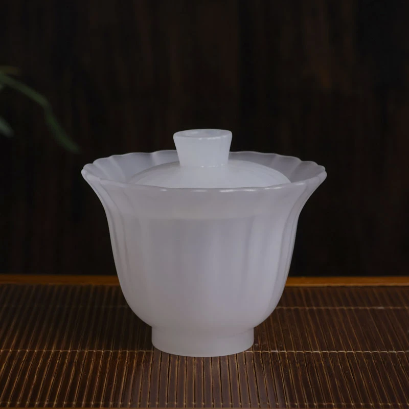 【陶珊居】 闲梦江南-心缘堂琉璃-盖碗-玉色（琉璃S0043）