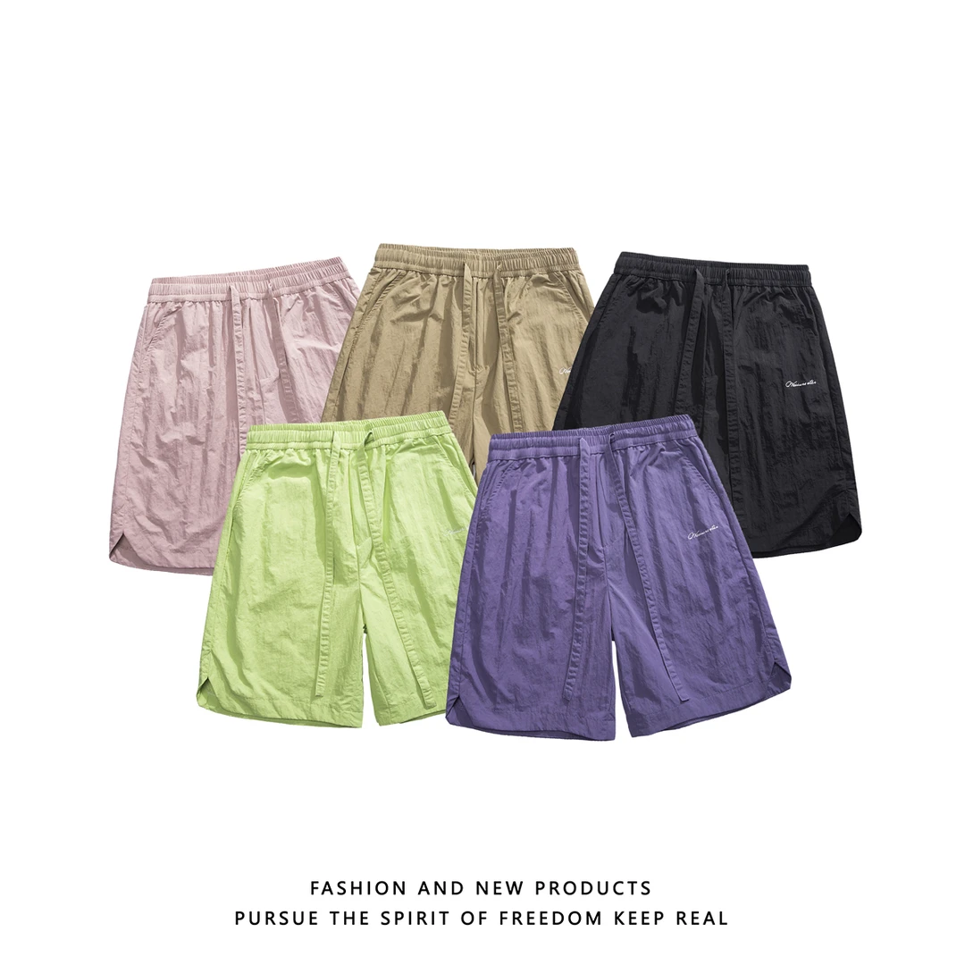 夏季冰感速干休闲短裤男女款潮流季宽松直筒百搭沙滩运动五分裤子