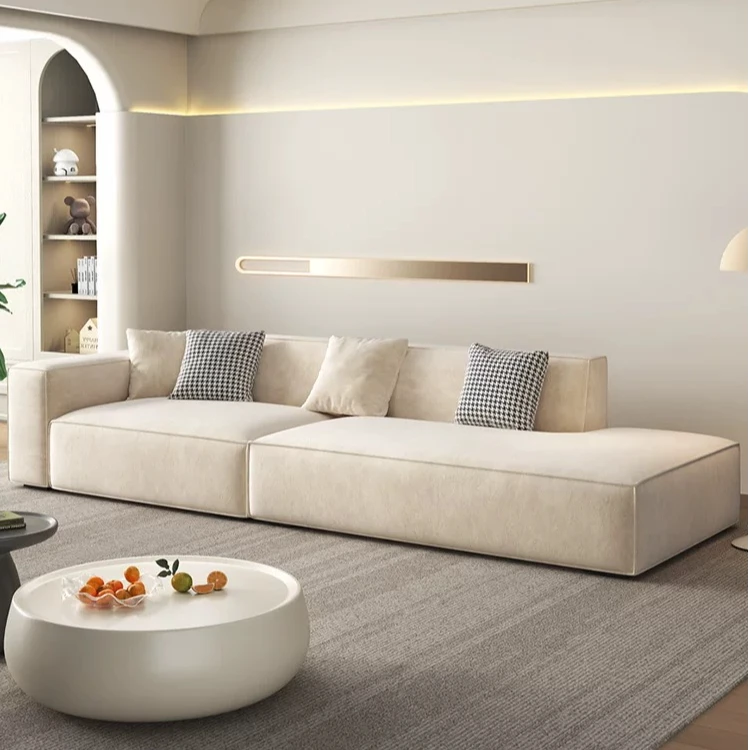 汉丞 豆腐块无扶手布艺沙发客厅异形转角贵妃模块方块组合沙发