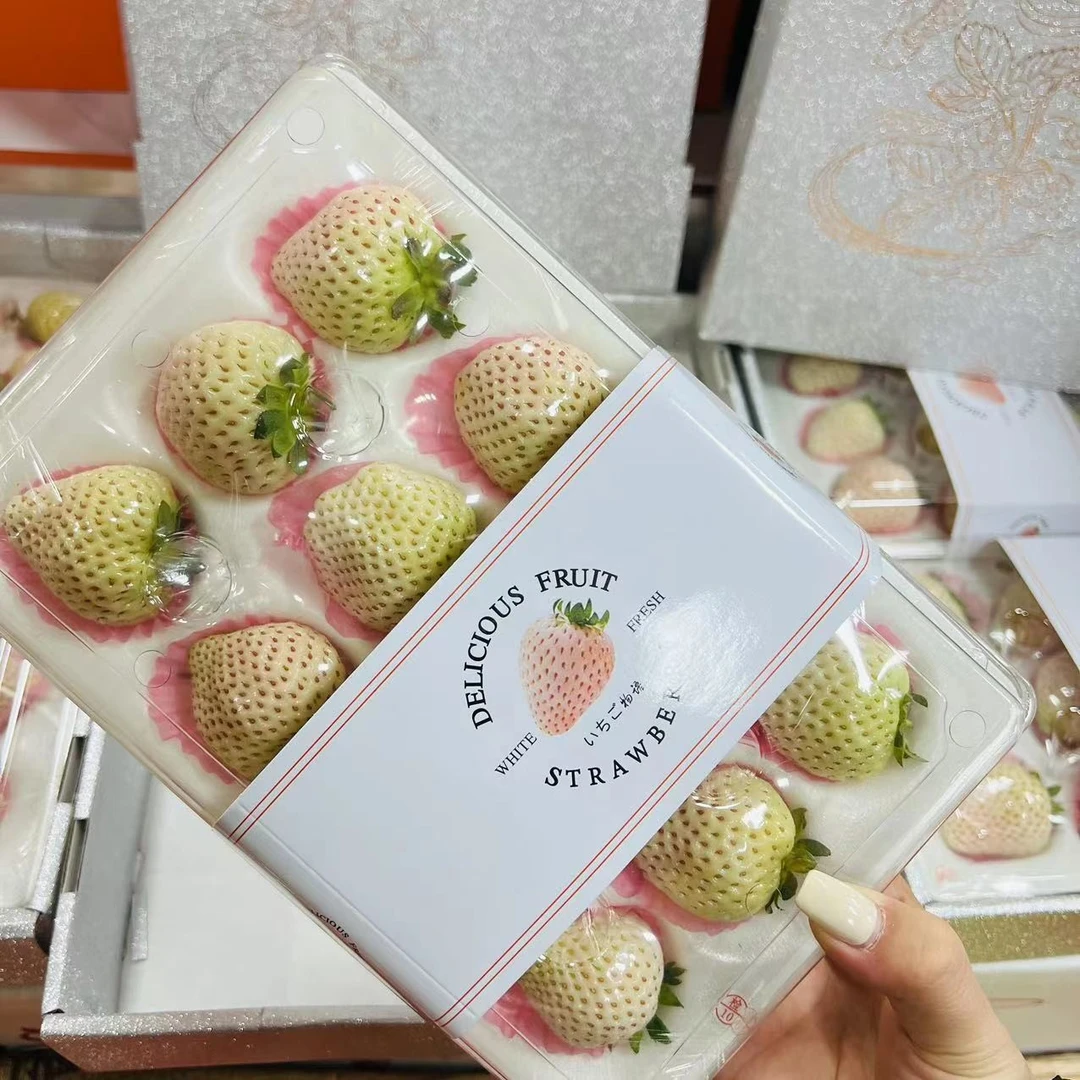 【全国八省】两盒装淡雪草莓好吃白草莓 单盒10-12颗左右 单盒280g