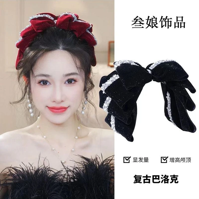 【云朵星河】圣诞新款新款珠珠闪钻云朵百搭网红气质复古法式发夹