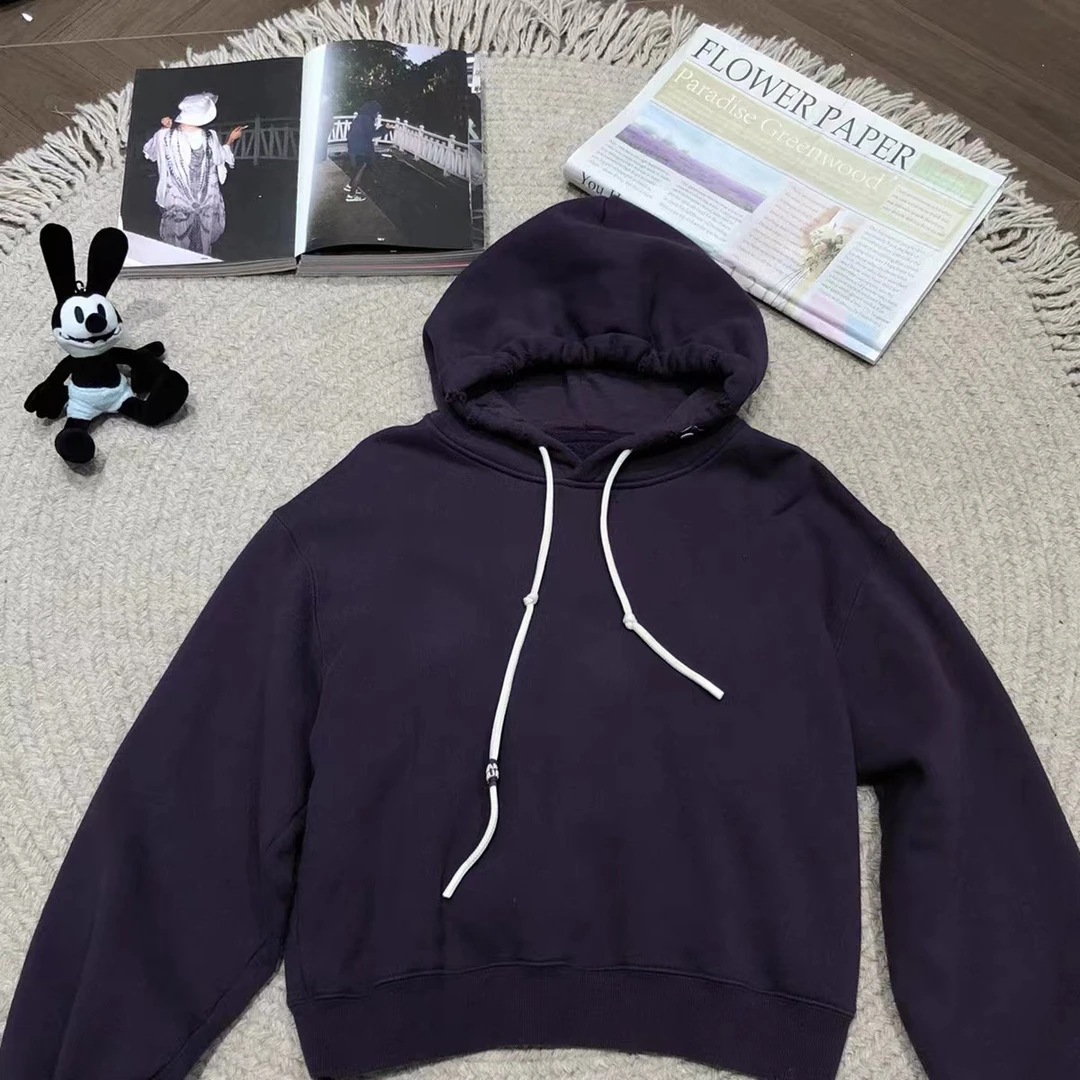 【紫色风铃】字母小标连帽加绒卫衣